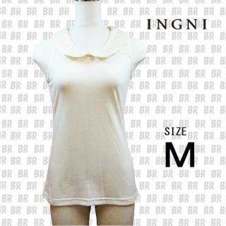 イング(INGNI)の【INGNI】　Ｍ　レース刺繍襟付き　ノースリーブＴシャツ(Tシャツ(半袖/袖なし))