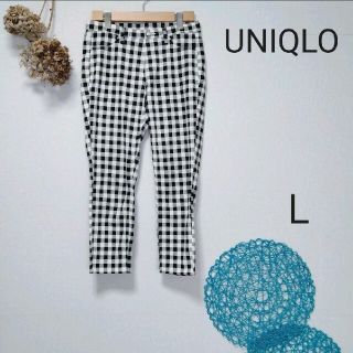 ユニクロ(UNIQLO)のUNIQLO ユニクロ　ウルトラストレッチクロップドレギンスパンツ　チェック　Ｌ(クロップドパンツ)