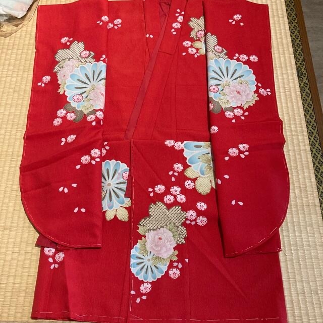 四つ身着物　撫松庵　絵羽　仕立上り　長襦袢付き　七五三　女の子キッズ服女の子用(90cm~)