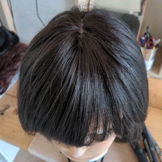 アウトレット専門店 ✨サラサラ人毛100%ウイッグ✨ボブ ブラウン 人毛