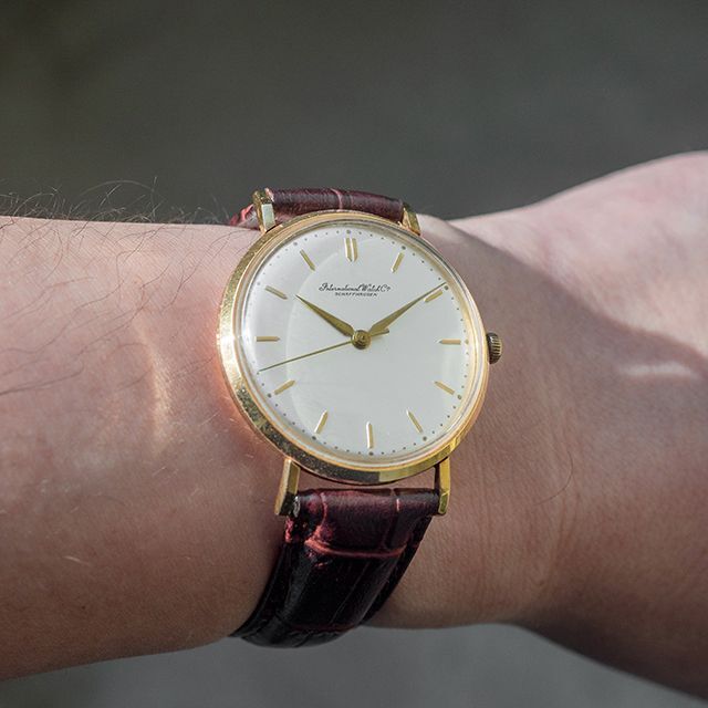 313) 稼働美品 IWC 手巻き 18金無垢 1956年製 メンズ