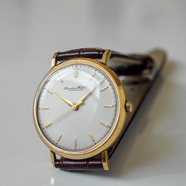 313) 稼働美品 IWC 手巻き 18金無垢 1956年製 メンズ