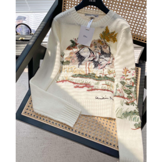 ディオール(Dior)のDior カシミア刺繡セーター 長袖(ニット/セーター)