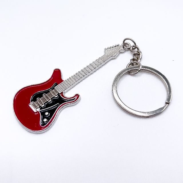 G006 ギターキーホルダー 1個 レッド 楽器のギター(エレキギター)の商品写真