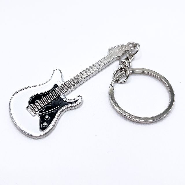 ギターキーホルダー 1個 ホワイト 楽器のギター(エレキギター)の商品写真