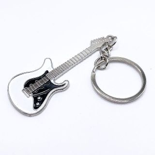 ギターキーホルダー 1個 ホワイト(エレキギター)
