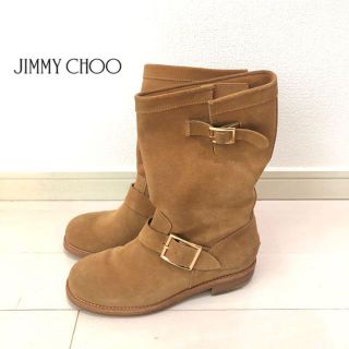 ジミーチュウ(JIMMY CHOO)のジミーチュウ◆スエード ベルト ミドル ブーツ エンジニアブーツ 34(ブーツ)