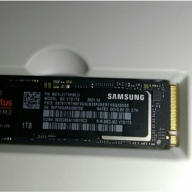 Samsung 970 EVO Plus 1TB M.2 SSD 極短時間使用品スマホ/家電/カメラ