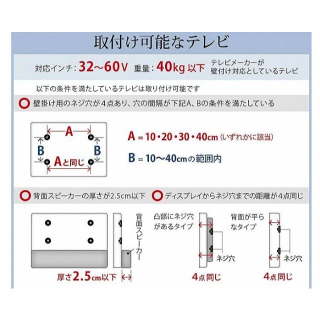 新 壁寄せテレビスタンド V2 ロータイプ 32型～60型対応ブラック インテリア/住まい/日用品の収納家具(リビング収納)の商品写真