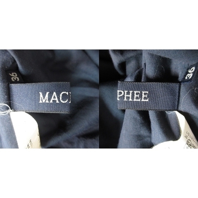 MACPHEE(マカフィー)のマカフィー トゥモローランド スカート 台形 ひざ丈 ウエストゴム 36 青 レディースのスカート(ひざ丈スカート)の商品写真