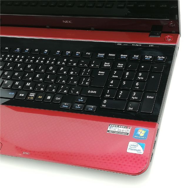 NEC レッド ノートPC LS150HS6R 4GB 無線 カメラ Win10 www ...