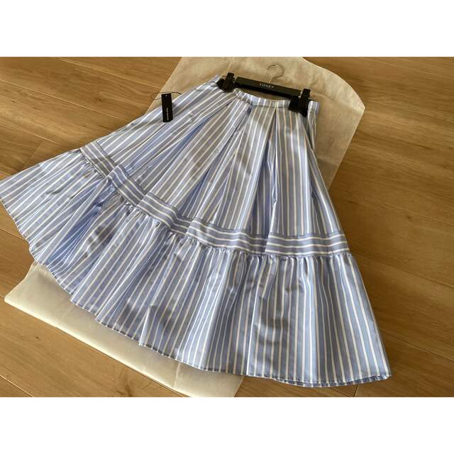 フォクシー スカート LE CIEL SKIRTストライプ 新品タグ付き 42-