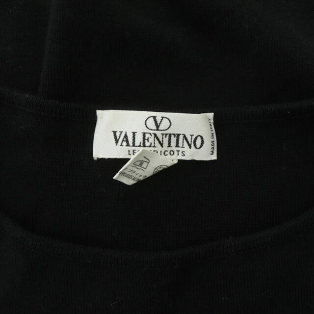 VALENTINO(ヴァレンティノ)のヴァレンティノ ヴァレンチノ ニットカットソー 半袖 レース 48 黒 ブラック レディースのトップス(カットソー(半袖/袖なし))の商品写真