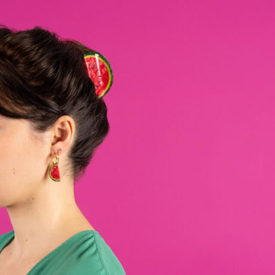 Drawer(ドゥロワー)の【Watermelon】CoucouSuzetteヘアクリップ　フランス輸入新品 レディースのヘアアクセサリー(バレッタ/ヘアクリップ)の商品写真