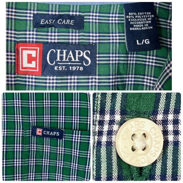 CHAPS(チャップス)の人気グリーンカラーチャップスチェック長袖ボタンダウン古着90sストリートシャツ メンズのトップス(シャツ)の商品写真