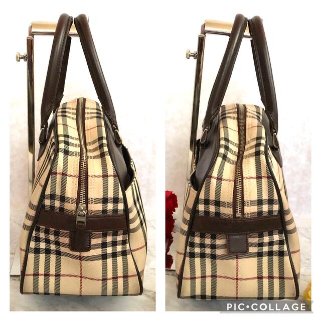 ⛄美品⛄️ バーバリー ミニボストン キャンバス レザー ノバチェック ⛄美品⛄️ バーバリー ミニボストン キャンバス レザー ノバチェック