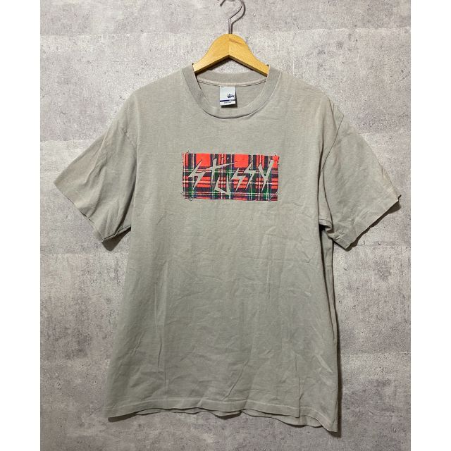 STUSSY(ステューシー)のUSA製 ビンテージ▽STUSSY パンクロック 安全ピン 半袖Tシャツ グレー メンズのトップス(Tシャツ/カットソー(半袖/袖なし))の商品写真