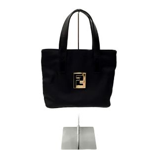 フェンディ(FENDI)の△△FENDI フェンディ FFロゴ金具 ナイロン×レザーバッグ 15321 ブラック(その他)