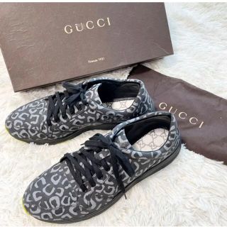 グッチ(Gucci)のGUCCI グッチ レザースニーカー Reflex Leopard GG柄(スニーカー)