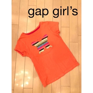 ギャップ(GAP)のgap girl’s  ❤︎キラキララメ入り半袖t-シャツ　オレンジ　試着のみ(Tシャツ/カットソー)