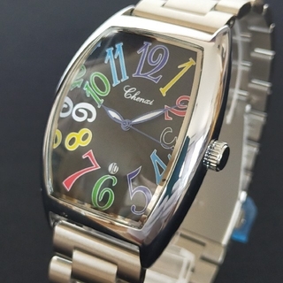 【新品】クレイジーアワーズ ドリームカラー オマージュ⑦黒/ステンレスブレス(腕時計(アナログ))