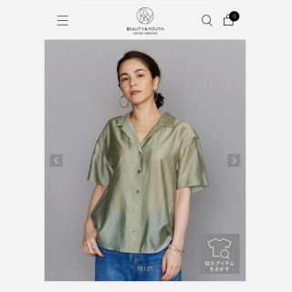 ビューティアンドユースユナイテッドアローズ(BEAUTY&YOUTH UNITED ARROWS)の新品 ビューティー＆ユース オープンカラー5分袖シャツ(シャツ/ブラウス(半袖/袖なし))