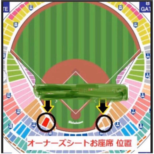 横浜DeNAベイスターズ(ヨコハマディーエヌエーベイスターズ)の横浜ベイスターズ　観戦ペアチケット チケットのスポーツ(野球)の商品写真