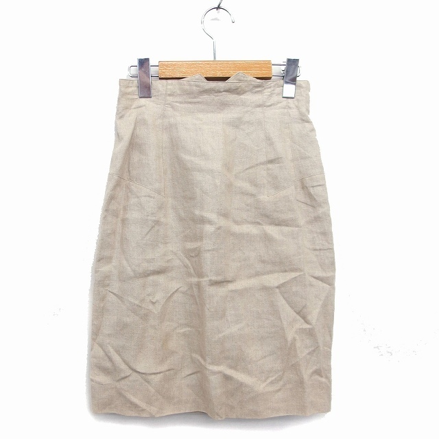 LAUTREAMONT(ロートレアモン)のロートレアモン LAUTREAMONT スカート タイト  ひざ丈 無地 リネン レディースのスカート(ひざ丈スカート)の商品写真