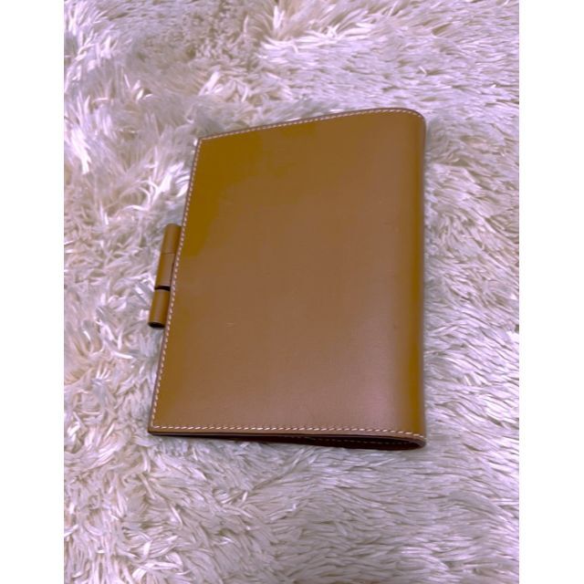 HERMES エルメス アジェンダ ボックスカーフ 手帳カバー ライトブラウン