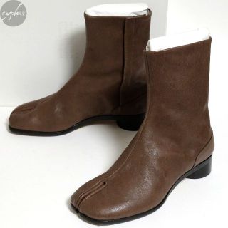 マルタンマルジェラ(Maison Martin Margiela)の40 新品 メゾンマルジェラ レザー タビ ブーツ 茶 Tabi 足袋 アンクル(ブーツ)