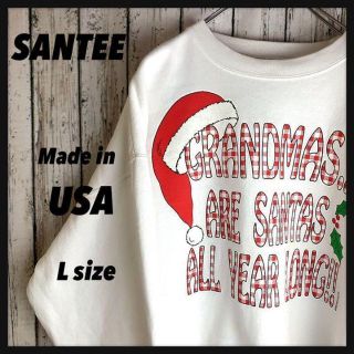 SANTEE★USA製　スウエット　クリスマス柄　USAサイズL(スウェット)