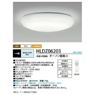 エヌイーシー(NEC)のNEC　LEDシーリングライト HLDZ06203 〜6畳(天井照明)