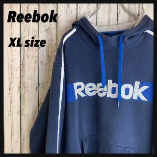 リーボック(Reebok)のリーボックReebok★輸入古着　スウエットパーカー　XL ネイビー　紺(スウェット)