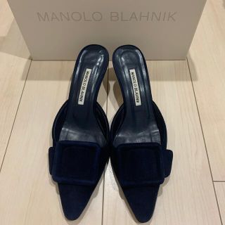 マノロブラニク(MANOLO BLAHNIK)のマノロブラニク　サンダル　ミュール　38 MANOLOBLAHNIK パンプス(ミュール)