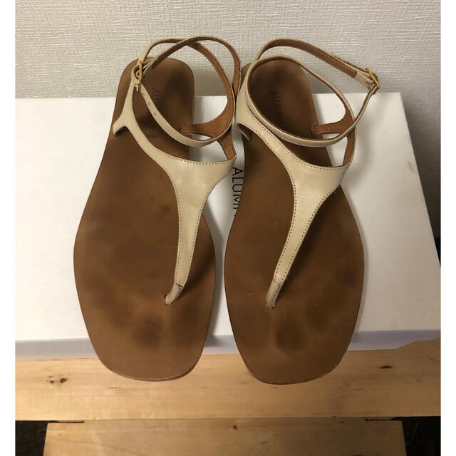 L'Appartement DEUXIEME CLASSE(アパルトモンドゥーズィエムクラス)のALUMNAE アンクルストラップサンダル35 22.5cm アラムナエベージュ レディースの靴/シューズ(サンダル)の商品写真