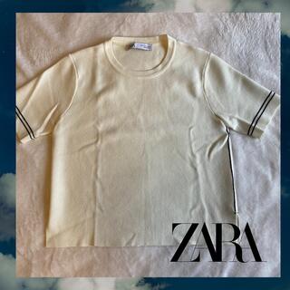 ザラ(ZARA)のZARA トップス　サマーニット　ホワイト　半袖(Tシャツ(半袖/袖なし))