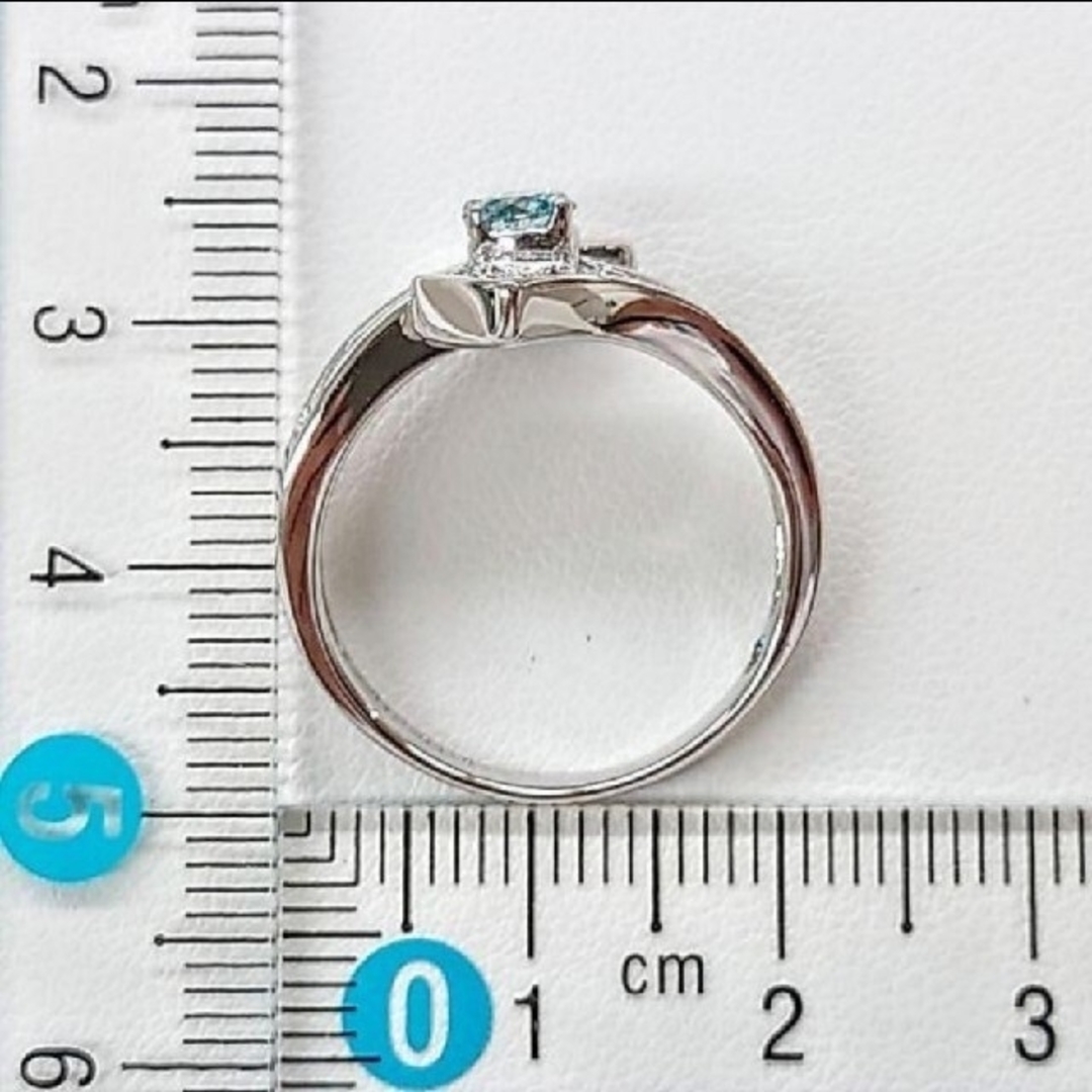 【鑑定書付】アイスブルーダイヤモンド リング 0.348ct レディースのアクセサリー(リング(指輪))の商品写真