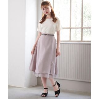 マジェスティックレゴン(MAJESTIC LEGON)の【MAJESTIC LEGON】フェミヘムベルト付きスカート(ひざ丈スカート)