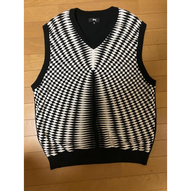 stussy  psychedelic check vest