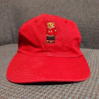 ラルフローレン(Ralph Lauren)のビンテージポロベアーポロスポーツキャップ赤ラルフローレンRRLデニムパンツシャツ(キャップ)