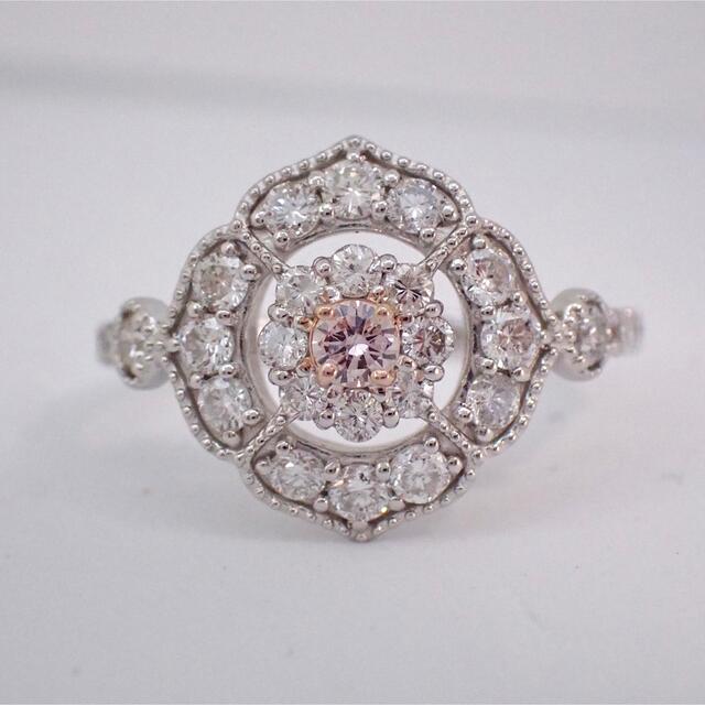 【新品】 Pt950 ピンク ダイヤモンド 指輪 リング 0.065ct 天然 レディースのアクセサリー(リング(指輪))の商品写真