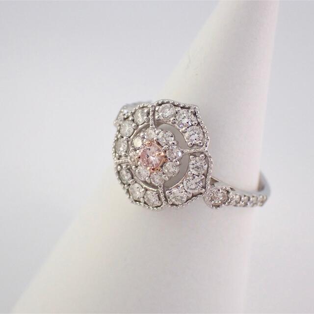 【新品】 Pt950 ピンク ダイヤモンド 指輪 リング 0.065ct 天然 レディースのアクセサリー(リング(指輪))の商品写真