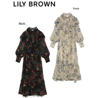 リリーブラウン(Lily Brown)のリリーブラウン　ボタニカルフラワーフリルワンピース(ロングワンピース/マキシワンピース)