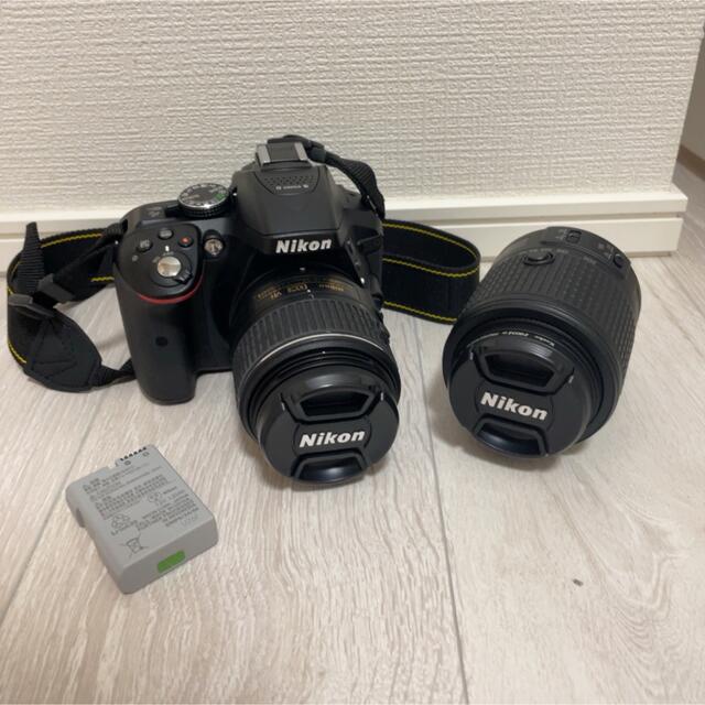 【限定製作】 【美品】Nikon カメラ レンズ2つ、電池および充電器付 D5300 デジタル一眼