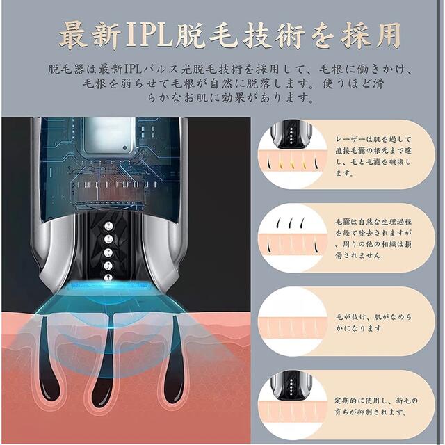 美容器 レーザー メンズ ムダ毛のケア 冷感無痛 60万発照射 (冷感タイプ) 2