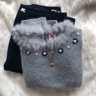 ロキエ(Lochie)のcourreges fur gray knit 🥥(カットソー(半袖/袖なし))