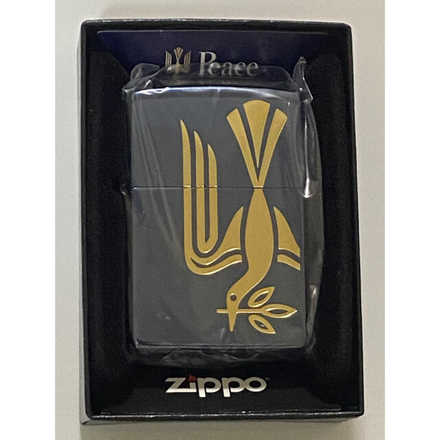 zippo ピース ビック ゴールド刻印 ブルーチタン 2019年製 smcint.com