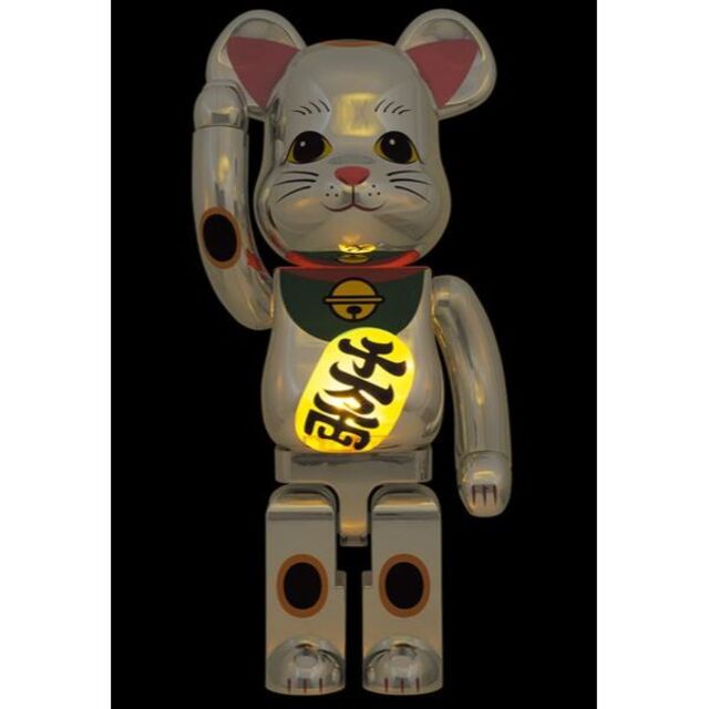 MEDICOM TOY(メディコムトイ)のBE@RBRICK 招き猫 銀メッキ 発光 1000％ MANEKI NEKO  エンタメ/ホビーのフィギュア(その他)の商品写真