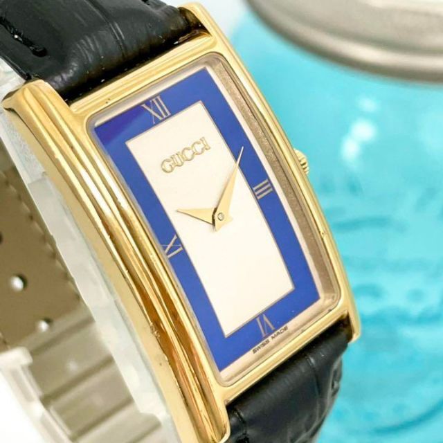 Gucci(グッチ)の513 GUCCI グッチ時計　メンズ腕時計　長方形　アンティーク　新品ベルト メンズの時計(腕時計(アナログ))の商品写真
