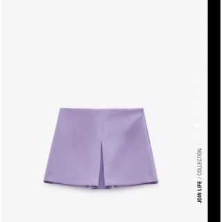 ザラ(ZARA)の新品未使用　　zara 紫　プリーツスコート(ミニスカート)